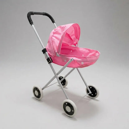 Coche Para Muñeca Plegable Capota Metal Rosado 57cm Rosa