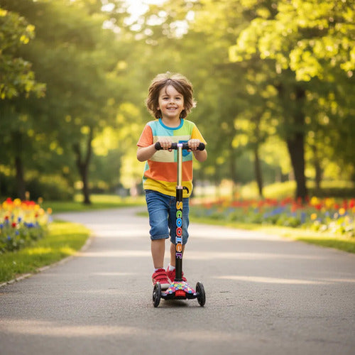 Tripatín Scooter Infantil Luces Ruedas Regulable 50kg Aleatorio