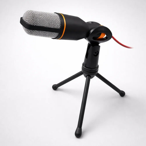 Microfono Celular Clip 3.5mm Tripode Streaming Youtube Pro Negro