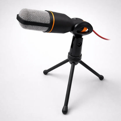 Microfono Celular Clip 3.5mm Tripode Streaming Youtube Pro Negro