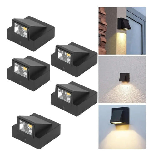 Set X5 Aplique Pared Exterior Luminaria Foco Unidireccional