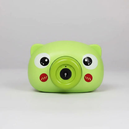 Cámara Lanza Burbujas Rana Infantil Automática Con Correa Verde