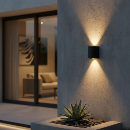 Pack X3 Aplique Exterior Bidireccional Luminaria Foco Pared Negro