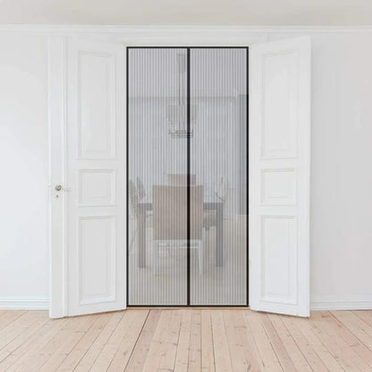 Cortina Mosquitero Magnética 2 Paneles Para Puerta Negro