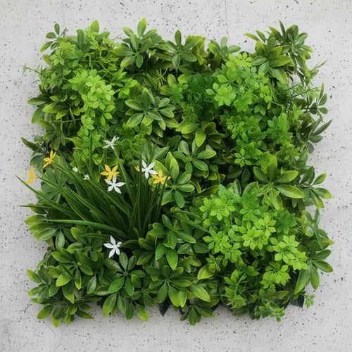 Jardin Panel Hojas Artificiales Decorativo Plastico 50cm Verde