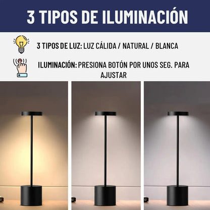 Lampara Escritorio Led Usb Recargable Portatil Negra Negro Varios