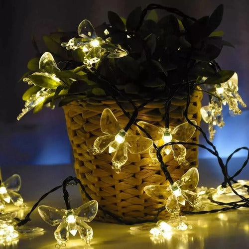 Guia Solar Guirnalda Luces Led Calidas Y Rgb Lamparas 5 Mts