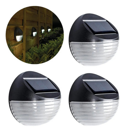 X3 Aplique Tortuga Carga Solar Foco Lampara Redonda Exterior Negro