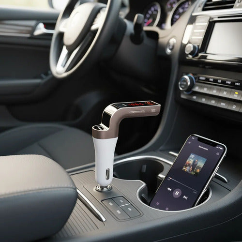 Transmisor Receptor Bluetooth Auto Fm Cargador Usb 12v 24v