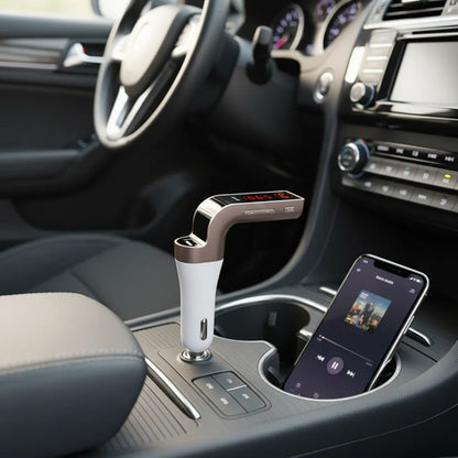 Transmisor Receptor Bluetooth Auto Fm Cargador Usb 12v 24v
