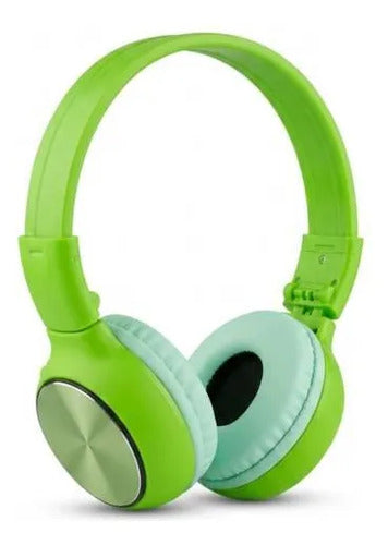Auriculares Bluetooth Plegables Radio Fm Microsd Inalambrico Verde