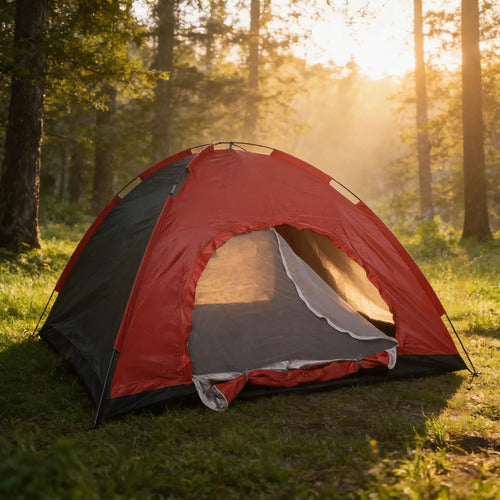 Carpa Iglu Camping 4 A 5 Personas Impermeable Bolso 200x200 Rojo