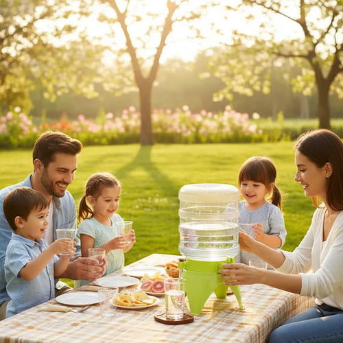 Dispensador De Agua Plegable Canilla Portátil Bidón Camping Verde O Azul