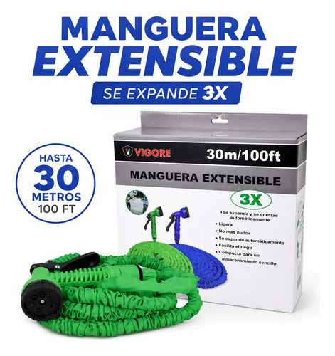 Manguera Extensible 30mts Rociador Multiuso Jardín Pistola Aleatorio
