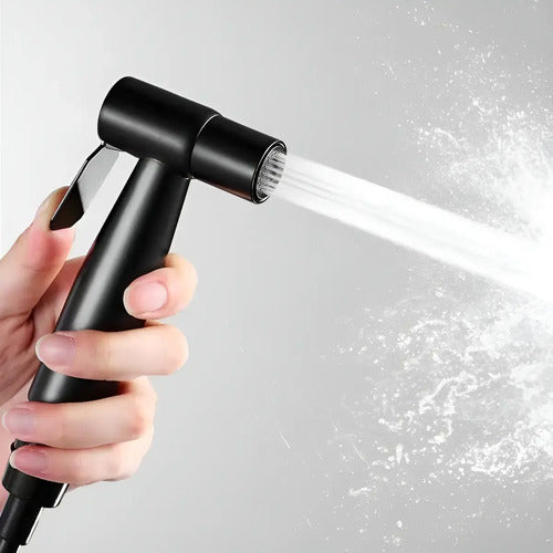Ducha Higienica Negra Metalica Con Manguera Y Pase Completo