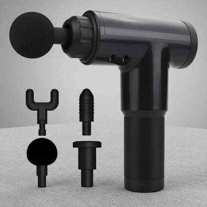 Martillo De Masajes 4 Cabezales Masajeador Inalambrico Negro