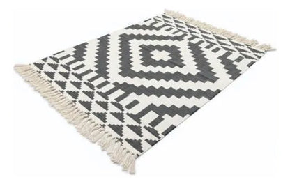 Alfombra Bohemia Geométrica Algodón Flecos 90x150cm 150 M 90 M Aleatorio