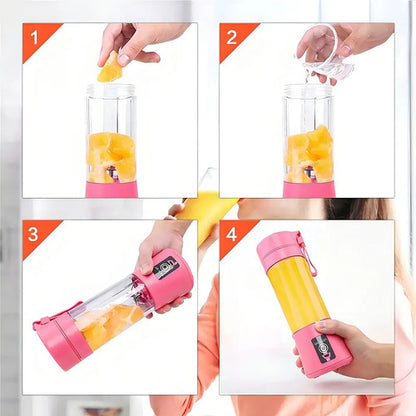 Licuadora Portátil Genérica Liquidificador Portatil 300 Ml Rosa Con Jarra De Vidrio - Incluye 6 Accesorios