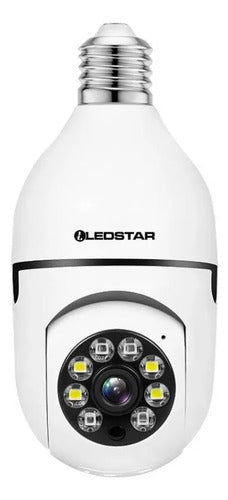 Camara Vigilancia Foco Inalambrica Wifi 1080p Android Ios Hd Blanco