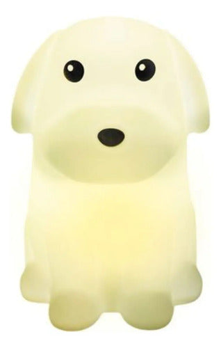 Lampara Veladora Infantil Perrito Silicona Multicolor Blanco Varios