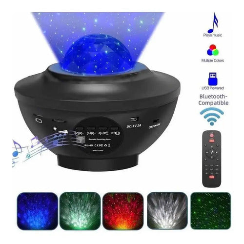 Proyector Led Universo Estrellas Galaxia Bluetooth Parlante Veoquiero Tm9613 Color Negro