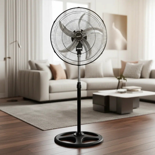 Ventilador Pie Mesa Pared 3 En 1 Aspas Metal 50cm 55w 220v 50 Cm 50 - 60 Hz Negro Mate Gris Metalizado / Aluminio Metal Aluminio Reforzado 5