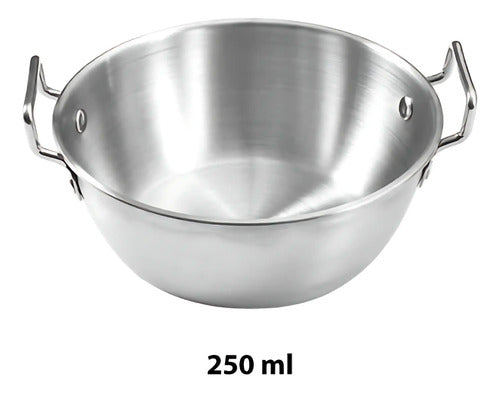 Bowl Redondo Con Asas 12x4cm Acero Inoxidable Plateado
