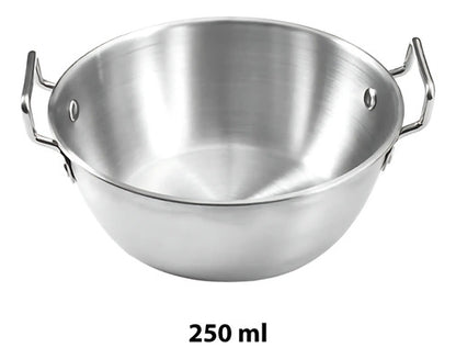 Bowl Redondo Con Asas 12x4cm Acero Inoxidable Plateado