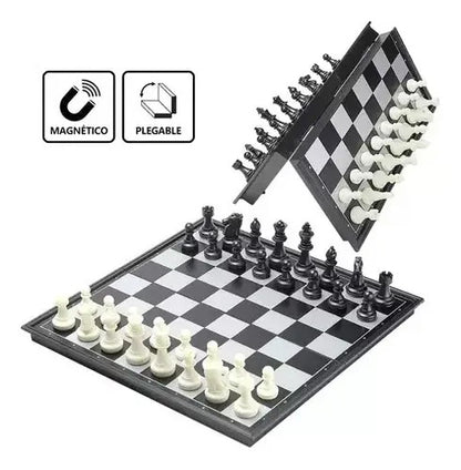 Ajedrez Magnetico Plegable Tablero Fichas Abs Juego De Mesa