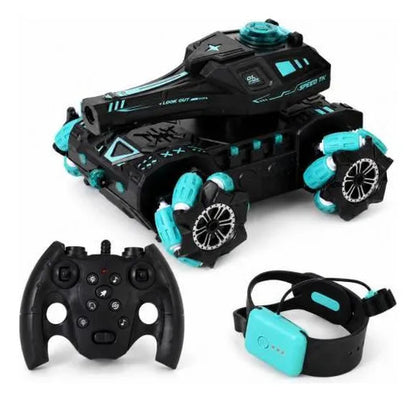 Tanque Control Remoto 360° Pulsera Gestos Hidrogel Verde Militar