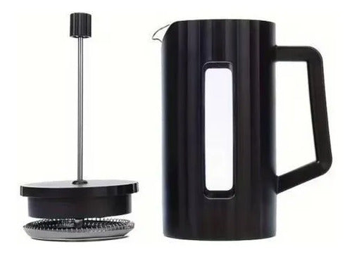 Cafetera Jarra Prensa Francesa Vidrio Acero 600ml Inoxidable Negro