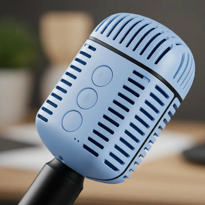 Micrófono Retro Karaoke Inalámbrico Bluetooth Tws Altavoz Azul