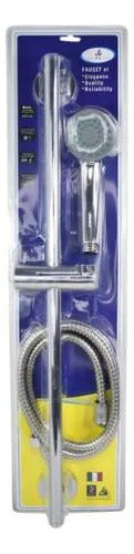 Set Ducha Manguera Soporte Barra Ajustable Manual Barra 140c Plateado Cromado