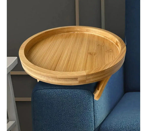 Bandeja Para Sillon Plegable Soporte Posa Vasos Marrón