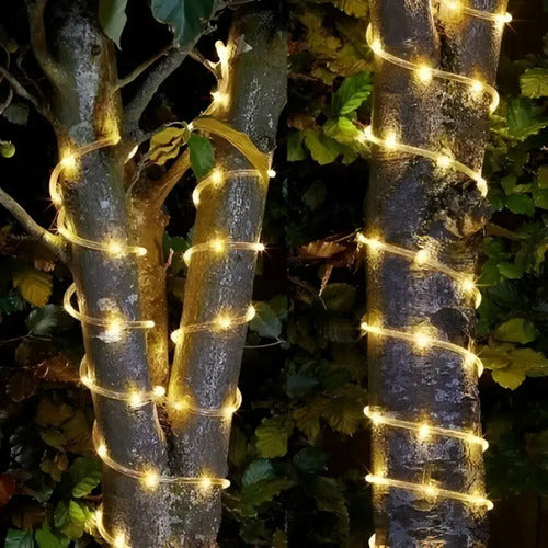Manguera Luz Led Carga Solar Guirnalda Decorativa Guia 5mts Cálida
