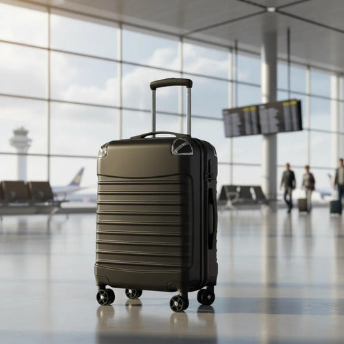 Valija Viaje Grande Rigida Expandible 4 Ruedas Tsa 25 PuLG Negro Rayas