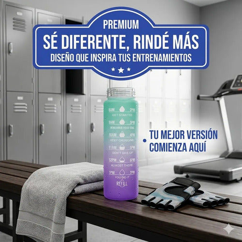 Botella Hidratacion Deportiva Motivacional Gimnasios 750 Mls Multicolor