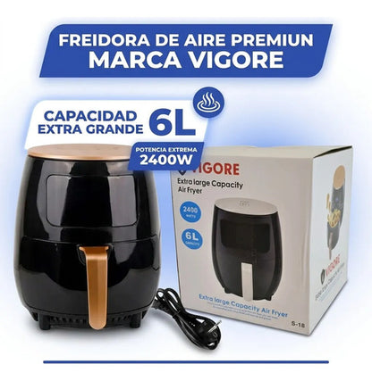 Maquina Freidora Aire Electrica 6lt 2400w Digital Cocina Rojo