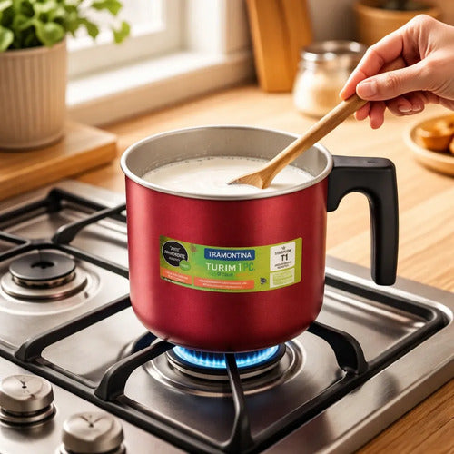 Hervidor Antiadherente 1l 12cm Mango Aislante Cocina Bordó