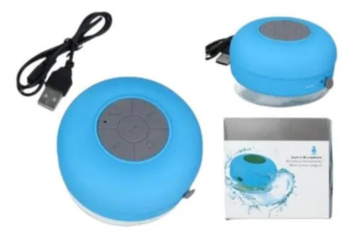 Parlante Resistente Al Agua Bluetooth Para Ducha Con Ventosa Azul