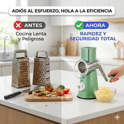 Rallador Tambor Rotativo Manual 3 Cuchilla Intercambiable