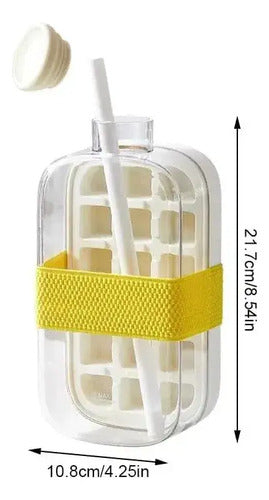 Botella Moldes De Silicona Y Bandejas Para Cubitos De Hielo Con Sorbito Blanco