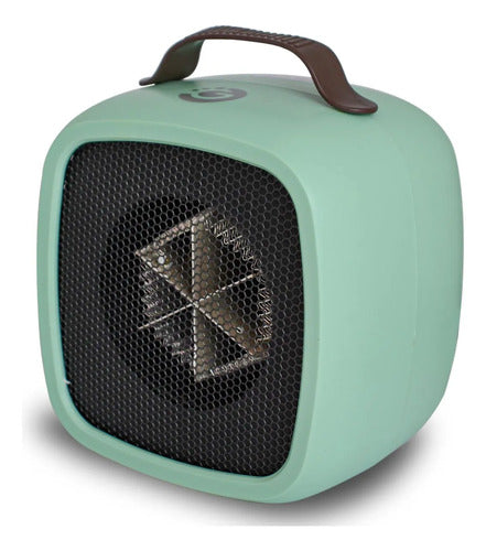 Calefactor Caloventor Electrico Ceramico Portatil Compacto Verde