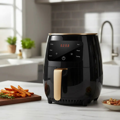 Freidora Aire Sin Aceite 4.5 Litro 1200w Temporizador Horno Negro O Verde Segun Disponibilidad