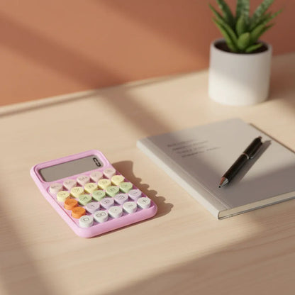 Calculadora 12 Digitos Oficina Hogar Escritorio Tecla Grande Celeste