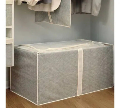 Bolsa Organizadora Ropa Manta Guardarropa Cierre 88x48x52cm Beige
