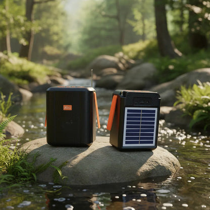 Parlante Bluetooth Portatil Cargador Solar 2500mah Usb Tf Fm Negro