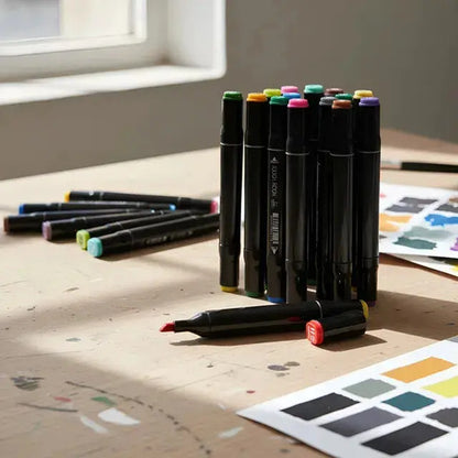 Marcadores Doble Punta 80 Pcs Estuche Colores Touch Veoquiero Negro 80