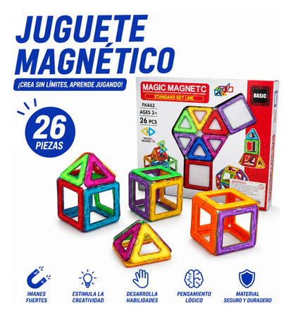 Set Juego Magnético De Construcción Infantil 26 Piezas 26