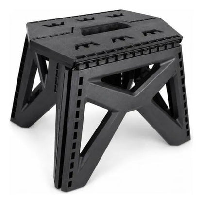 Banco Taburete Plegable Portátil Plástico Reforzado 23cm Mate Negro